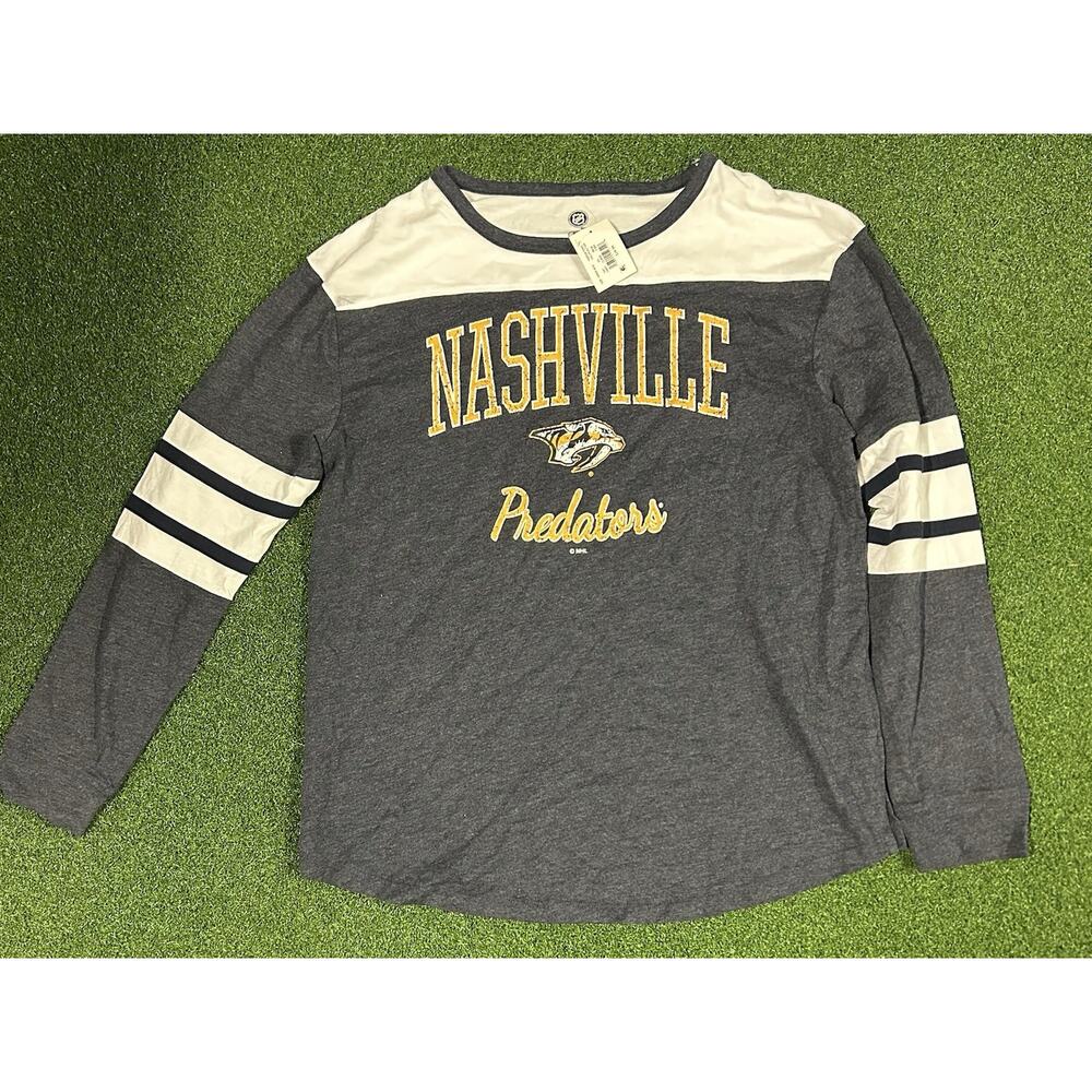 Women Starter Heather Gray Nashville Predators Logo Graphic Long Sleeve
